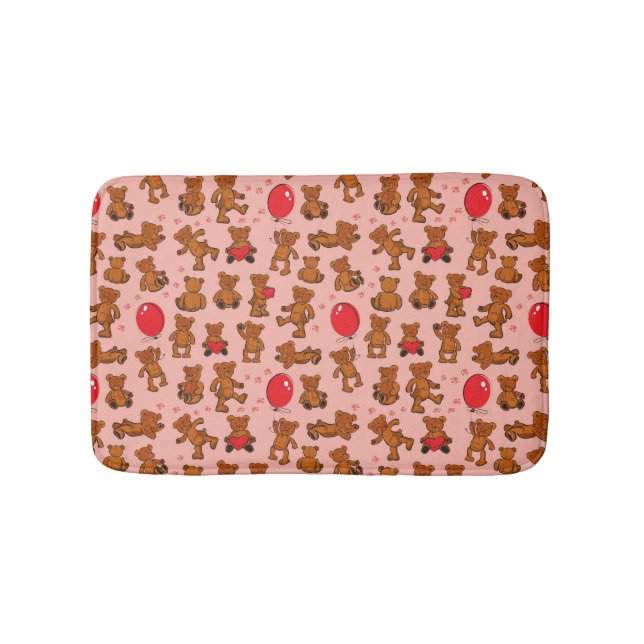 Beschaffenheit mit Teddybären, Herzen Badematte (Vorderseite)