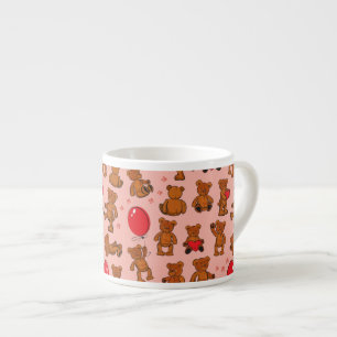 Beschaffenheit mit Teddybären, Herzen Espressotasse