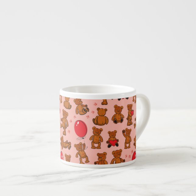Beschaffenheit mit Teddybären, Herzen Espressotasse (Vorderseite Rechts)