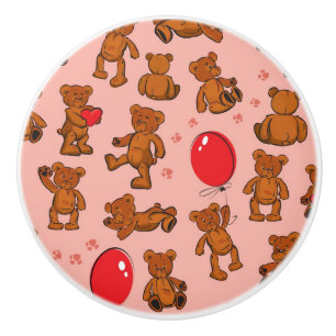Beschaffenheit mit Teddybären, Herzen Keramikknauf