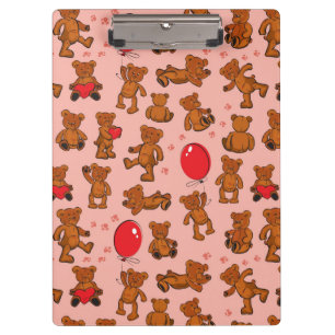 Beschaffenheit mit Teddybären, Herzen Klemmbrett
