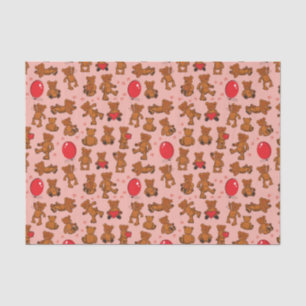Beschaffenheit mit Teddybären, Herzen Seidenpapier