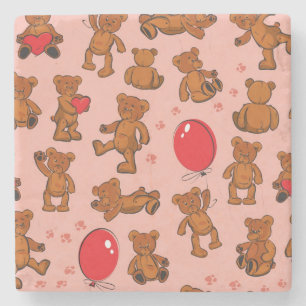 Beschaffenheit mit Teddybären, Herzen Steinuntersetzer
