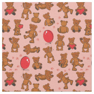 Beschaffenheit mit Teddybären, Herzen Stoff