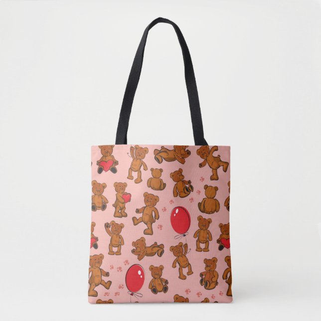 Beschaffenheit mit Teddybären, Herzen Tasche (Vorderseite)