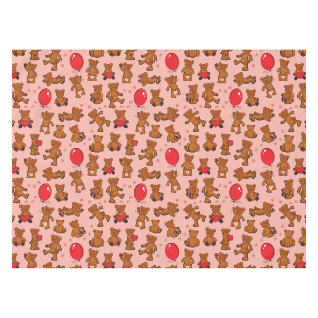 Beschaffenheit mit Teddybären, Herzen Tischdecke (Vorderseite (Horizontal))