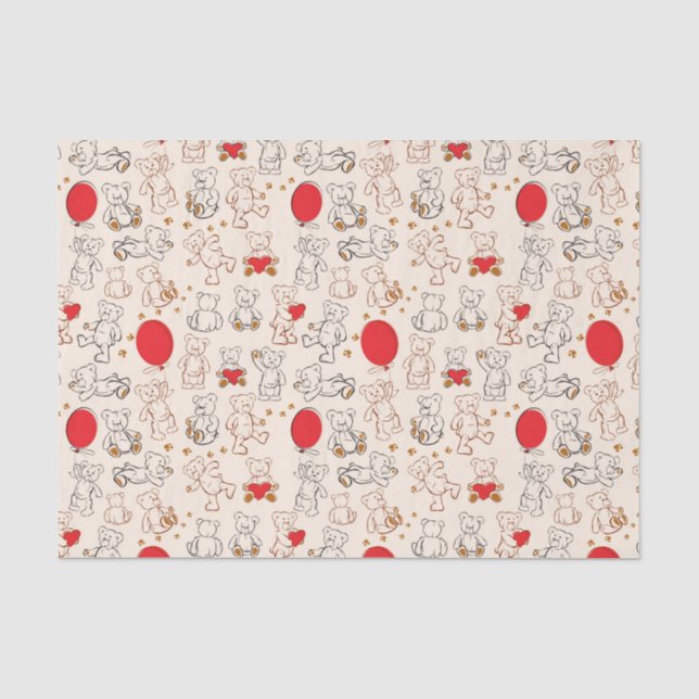 Beschaffenheit mit Teddybären Seidenpapier (Vorderseite)