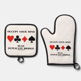 Beschäftige deinen Geist Spiel Doppeltes Bridge-Ka Ofenhandschuh & Topflappen-Set