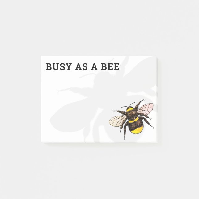 Beschäftigt als Bienen-realistisches Post-it Klebezettel (Vorderseite)
