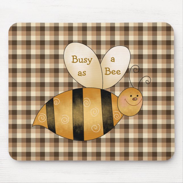 Beschäftigt als Bienen-Spaß Mousepad (Vorne)