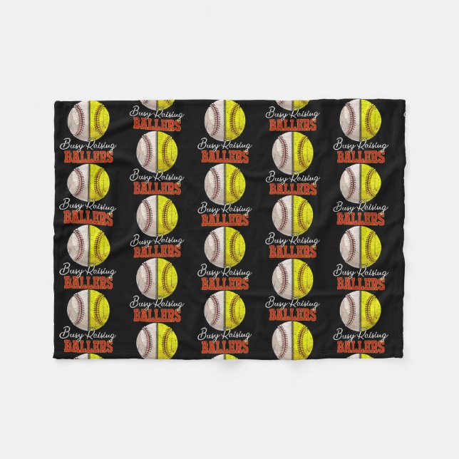 beschäftigt, Ballers zu züchten Baseball Liebe Fun Fleecedecke (Vorderseite (Horizontal))