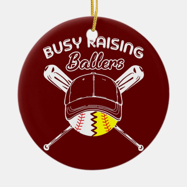 beschäftigt, Ballers zu züchten Baseball Liebe Fun Keramik Ornament (Vorne)
