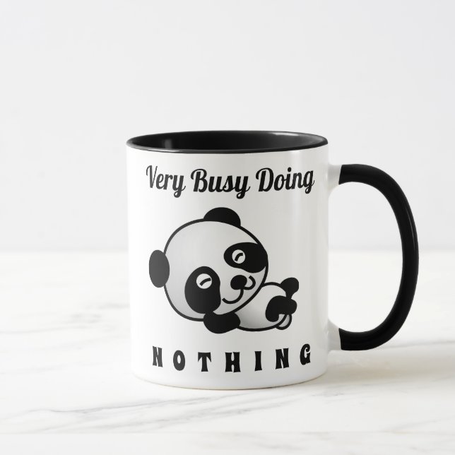 beschäftigt, nichts Niedliches Panda Funny Spaß Tasse (Rechts)