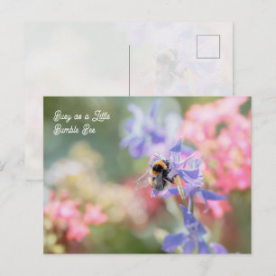 "Beschäftigt wie eine kleine Hummel" Softpastell-B Postkarte