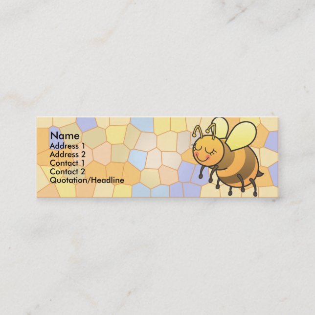 Beschäftigte Biene scherzt dünne Visitenkarten Mini Visitenkarte (Vorderseite)