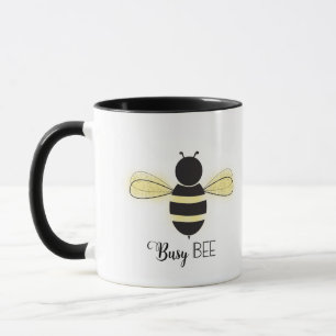 Beschäftigte Biene-Summen-Launige Büroillustration Tasse