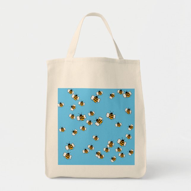 Beschäftigte Bienen-Bio Tragetasche (Vorne)