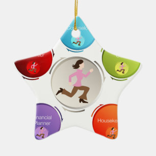 Beschäftigte Mama Keramikornament