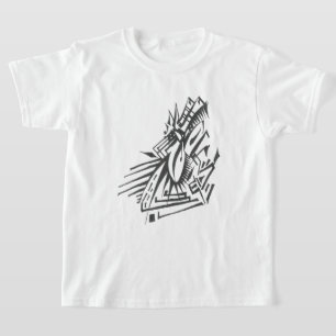 Beschäftigte Schwarz-Weiß-Abstrakte Stammes-Tätowi T-Shirt