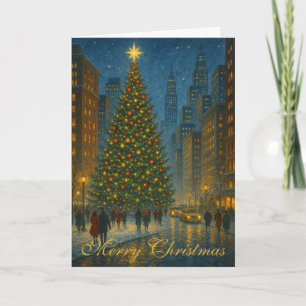 Beschäftigte Weihnachten Stadt Elegante individuel Karte