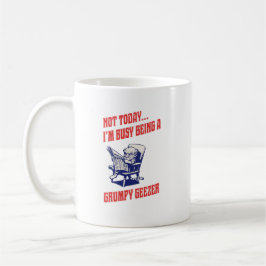 Beschäftigter mürrischer alter Knacker Kaffeetasse