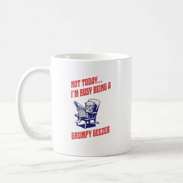 Beschäftigter mürrischer alter Knacker Kaffeetasse (Links)