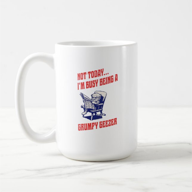 Beschäftigter mürrischer alter Knacker Kaffeetasse (Links)