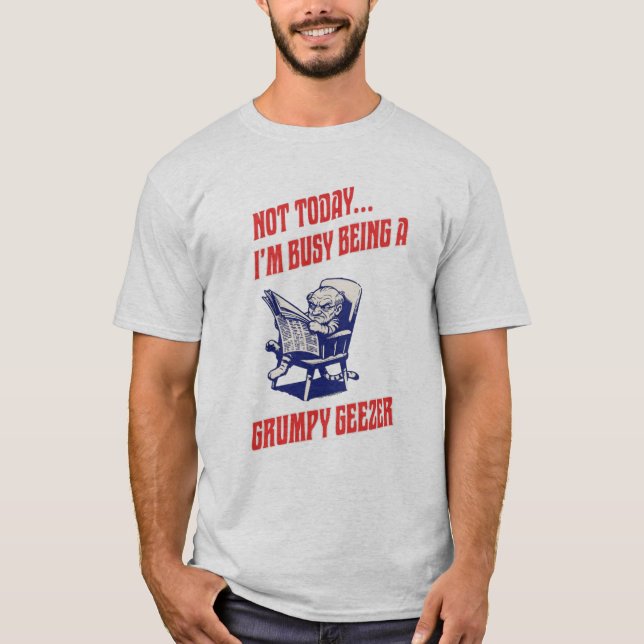 Beschäftigter mürrischer alter Knacker T-Shirt (Vorderseite)