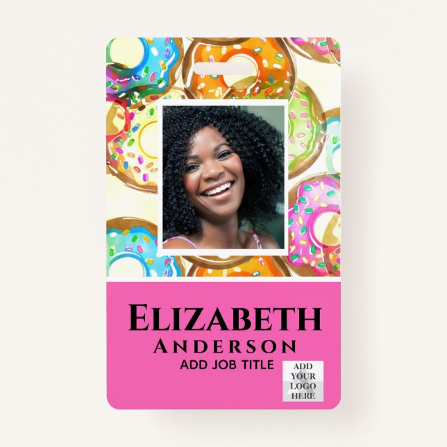 BESCHÄFTIGUNG FOTO ABZEICHEN QR Code Barcode Baker Ausweis (Vorderseite)