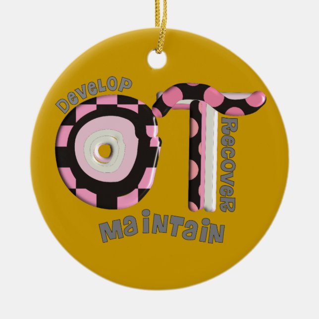 Beschäftigungstherapeut-Weihnachtsverzierung Keramikornament (Vorne)