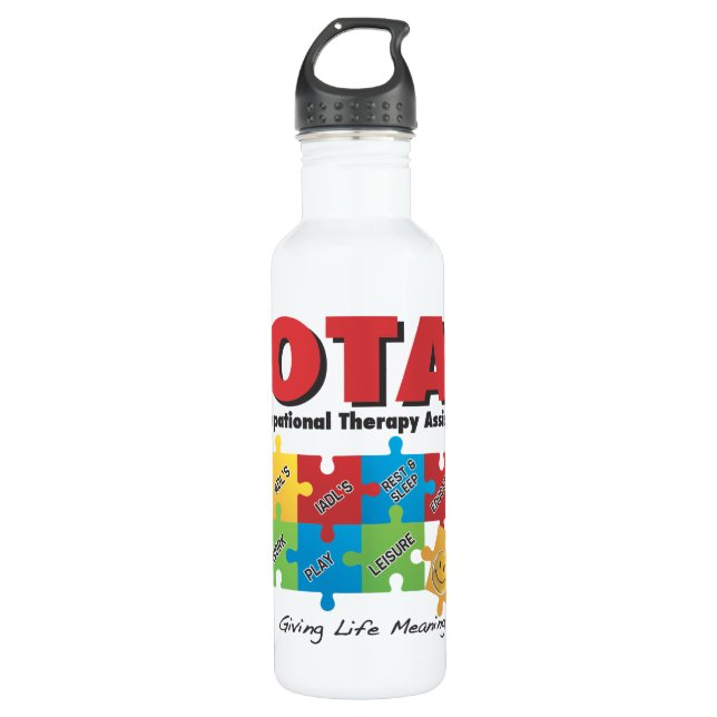 Beschäftigungstherapie-Assistent Edelstahlflasche (Vorderseite)