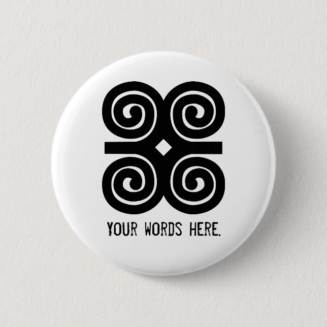 Bescheidenheit Adinkra Symbol Dwennimmen Stärken-| Button (Vorderseite)