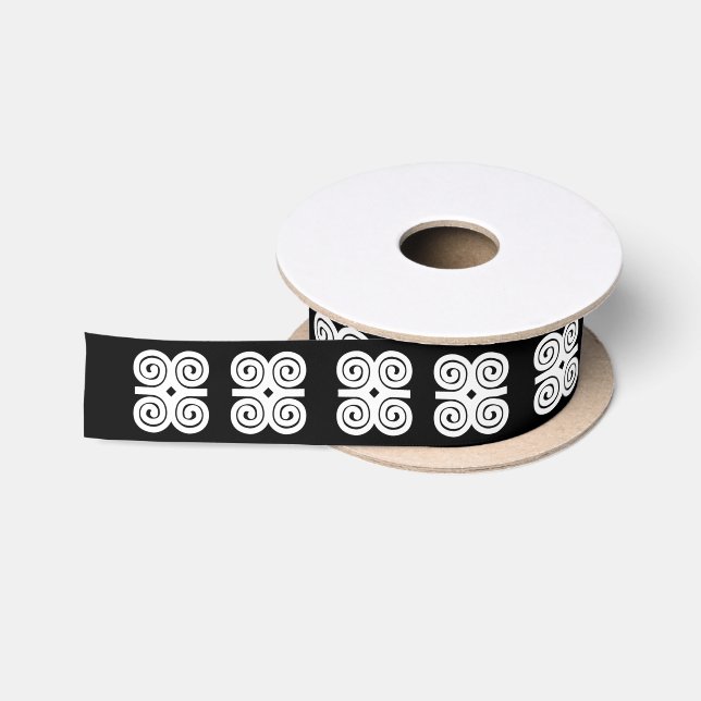 Bescheidenheit Adinkra Symbol Dwennimmen Stärken-| Satinband (Spule)