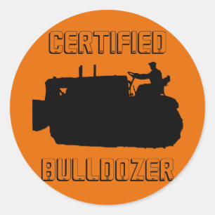 BESCHEINIGTER BULLDOZER-BETRIEBSMOTOR VINTAG RUNDER AUFKLEBER