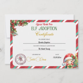 Bescheinigung der Adoption Elf Einladung