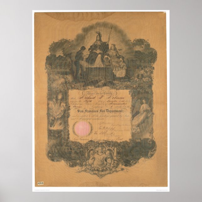 Bescheinigung der Feuerwehr in San Francisco (1481 Poster (Vorne)