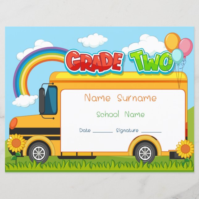 Bescheinigung der Stufe zwei Abschluss (Vorderseite)