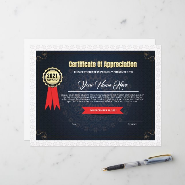 Bescheinigung des Bewertungsbogens (Vorderseite/Rückseite Beispiel)