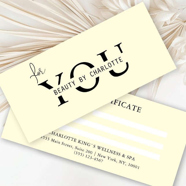 BESCHEINIGUNG FÜR UNTERNEHMEN (Personalized, BUSINESS GIFT CERTIFICATE! Yellow & White, modern, minimal with a luxury touch.
)