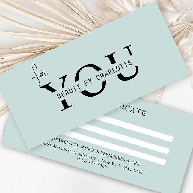BESCHEINIGUNG FÜR UNTERNEHMEN (Personalized, BUSINESS GIFT CERTIFICATE! Mint & White, modern, minimal with a luxury touch.
)