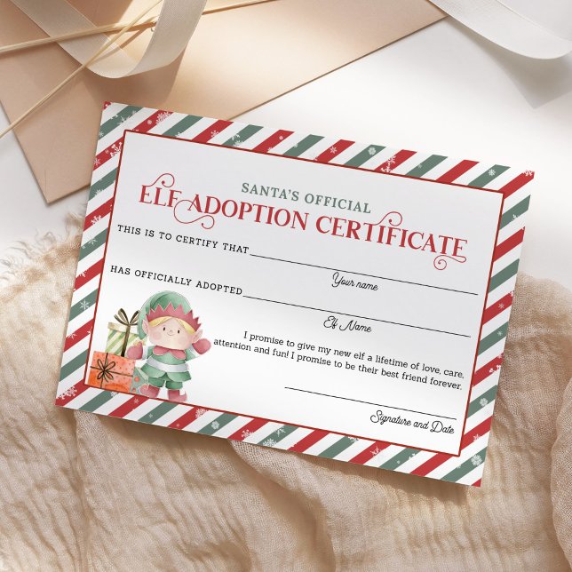 Bescheinigung über die Adoption von Weihnachtself (Von Creator hochgeladen)