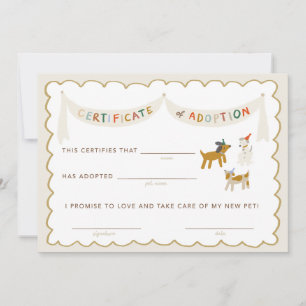 Bescheinigung über die Adoption von Welpen Einladung