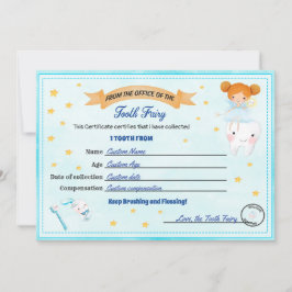 Bescheinigung über die Zahnseide verlorene Zähne Einladung