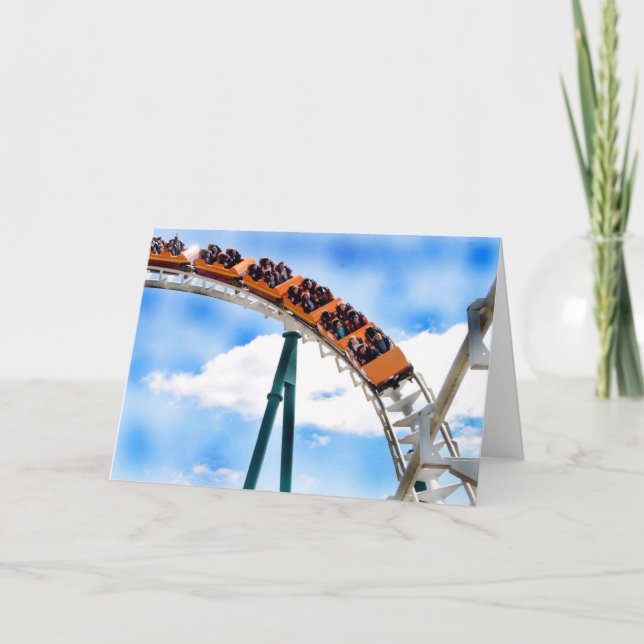 Beschleunigender orange Rollen-Untersetzer Karte (Vorderseite)