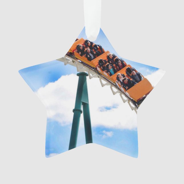 Beschleunigender orange Rollen-Untersetzer Ornament (Vorderseite)