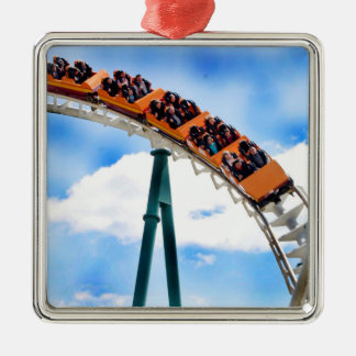 Beschleunigender orange Rollen-Untersetzer Silbernes Ornament