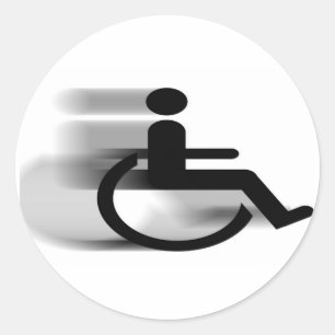 Beschleunigenrollstuhl-Aufkleber Runder Aufkleber