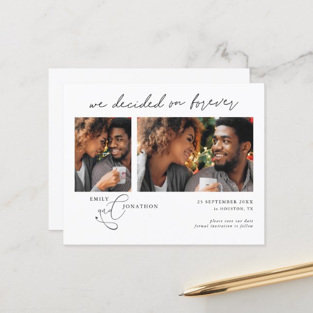 Beschluss für 2 Foto Save the Date (Vorderseite/Rückseite Beispiel)