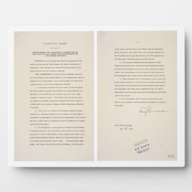 Beschluss zur Führungskraft 9981 Desegregation der Fotoplatte (Vorderseite)