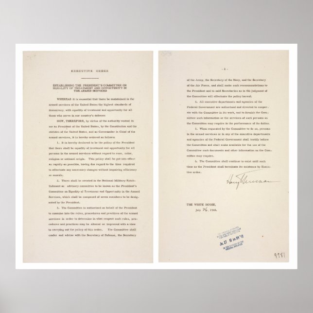 Beschluss zur Führungskraft 9981 Desegregation der Poster (Vorne)